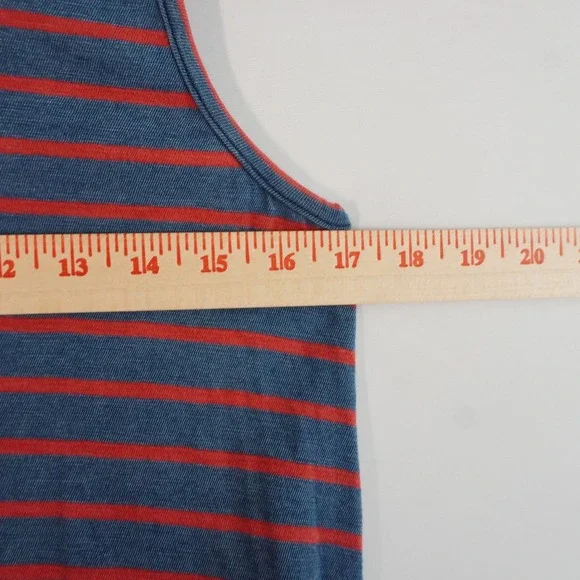 Faherty Florence Dress XS Indigo Dyed Brenton Stripe Tie Strap Sleeveless NWT - Picture 8 of 9